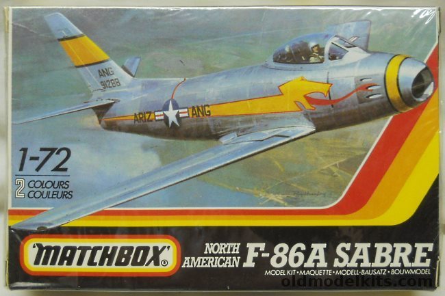 Matchbox 1/72 F-86A/5 Sabre Jet - Col Francis Gabreski or Arizona ANG, PK-32 plastic model kit